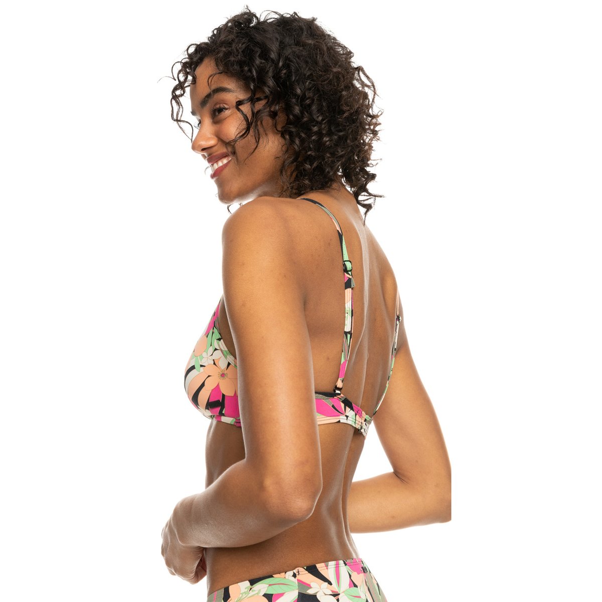 Haut de maillot de bain bikini Athletic Tri PRINTED BEACH CLASSICS. noir anthracite palm song s, ROXY