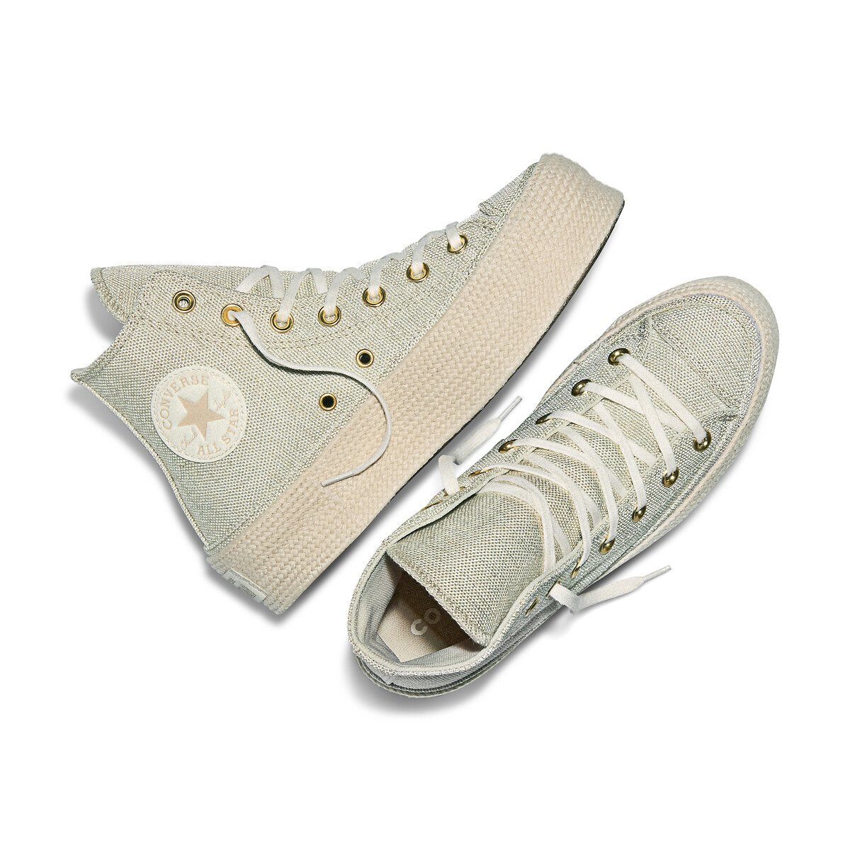 Baskets CHUCK TAYLOR ALL STAR LIFT ESPADRILLE CANVAS vert papyrus, CONVERSE