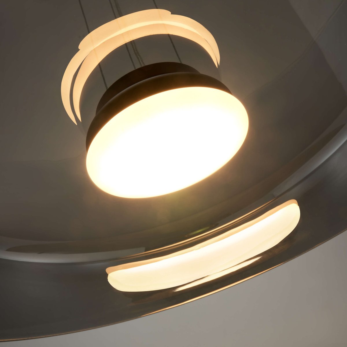 Suspension LED en verre fumé - RICCARDO noir et gris fumé, KOSILUM