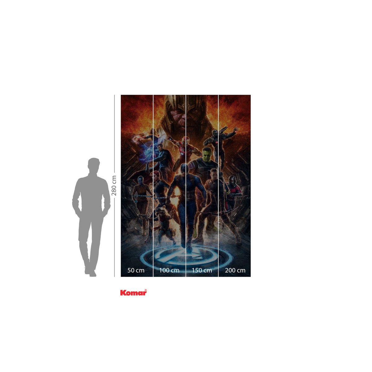 Papier peint Komar - Avengers vs Thanos - 200 x 280 cm multicolore, HEXOA