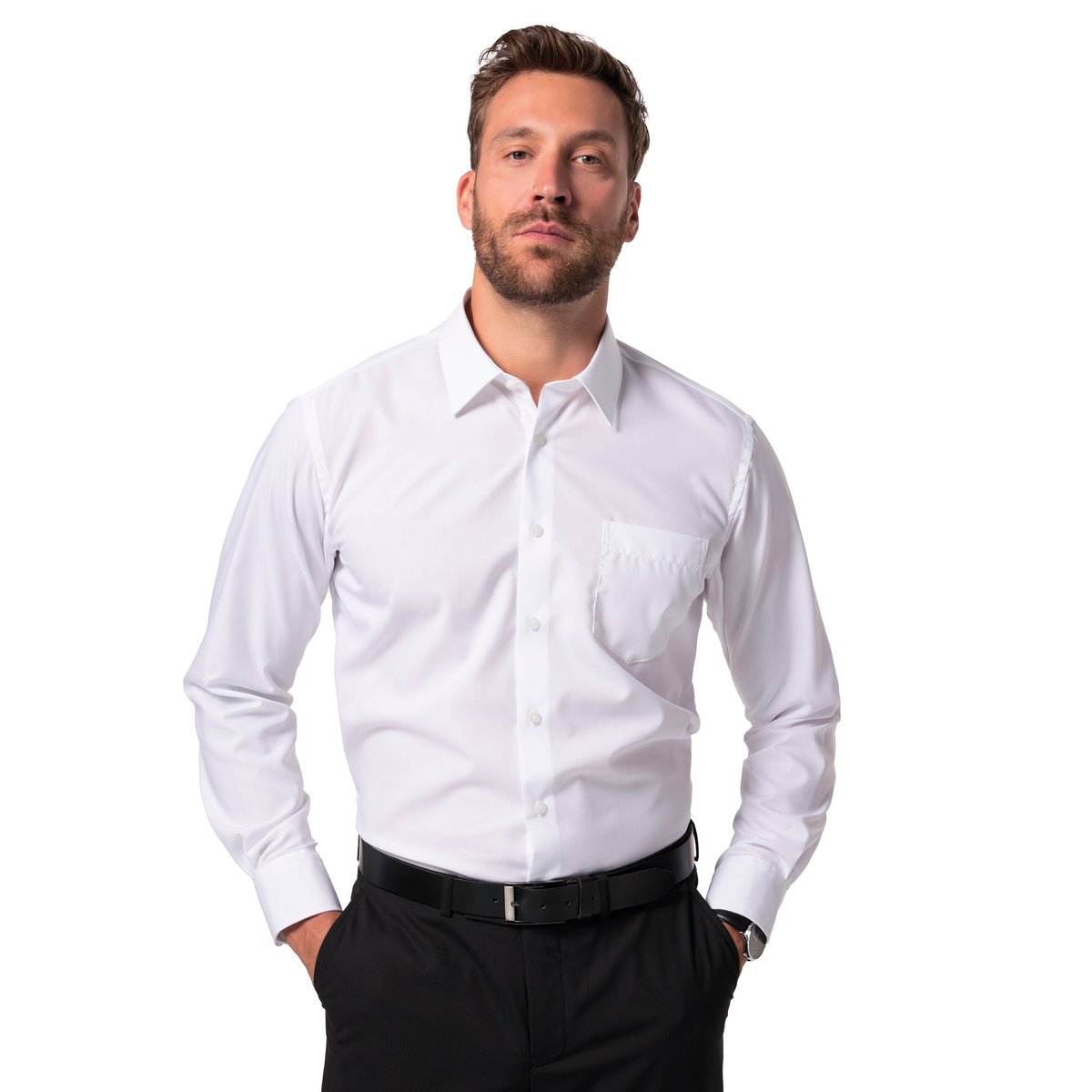 Chemise infroissable, coupe Comfort Fit blanc neige, JP1880