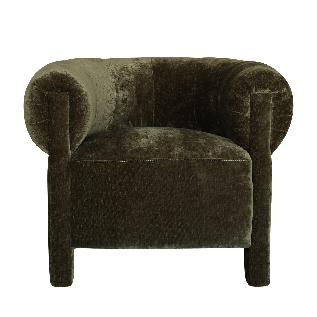 Dexter Velour Upholstered Curved Chair khaki, ÉDITÉ