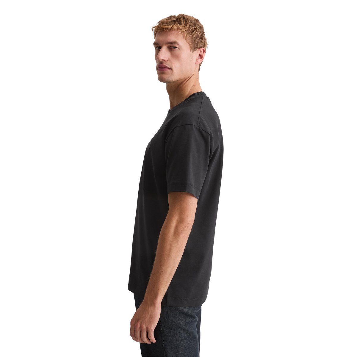T-shirt ample en jersey de coton bio épais noir, MARC O'POLO