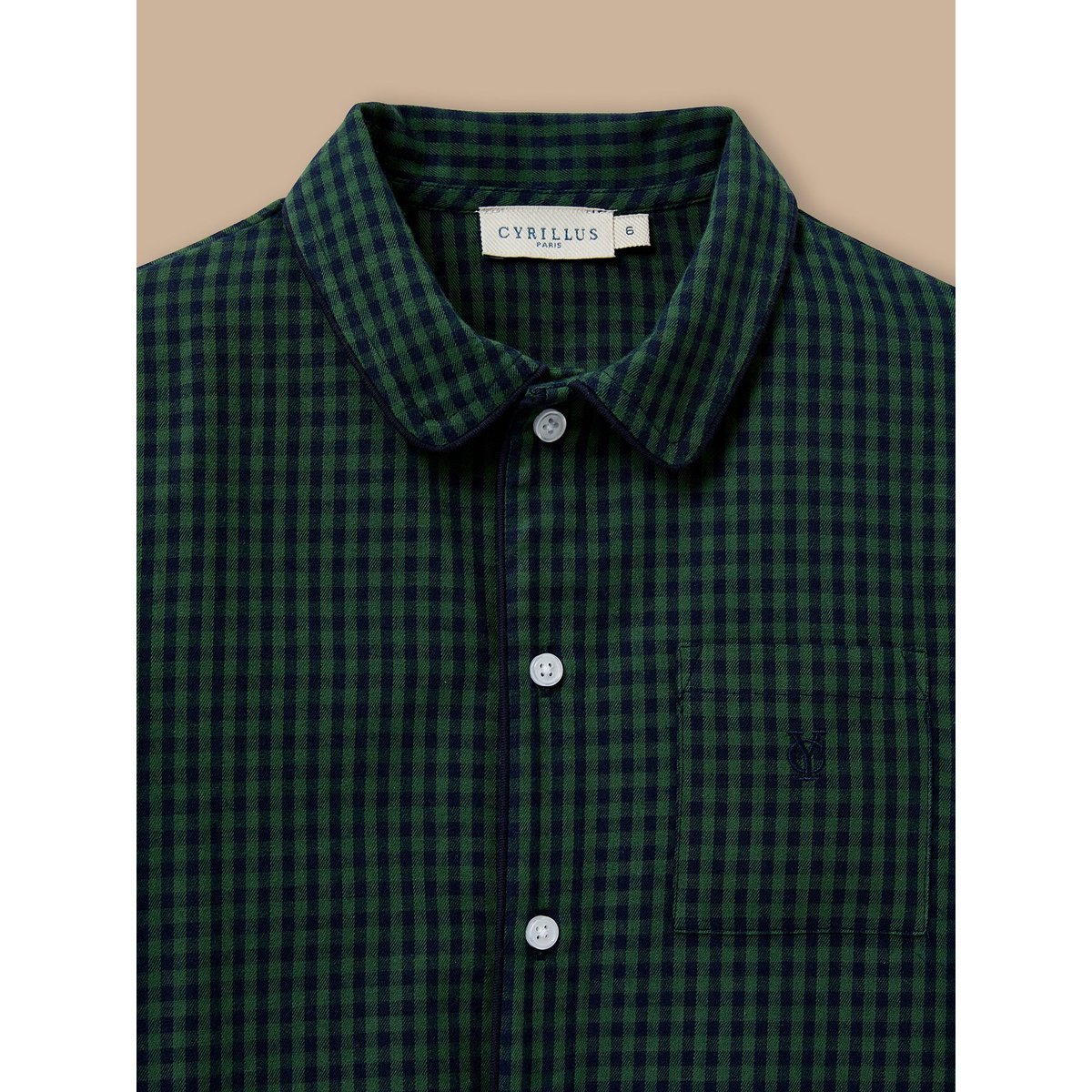 Pyjama grand-père carreaux carreaux bleu/vert, CYRILLUS