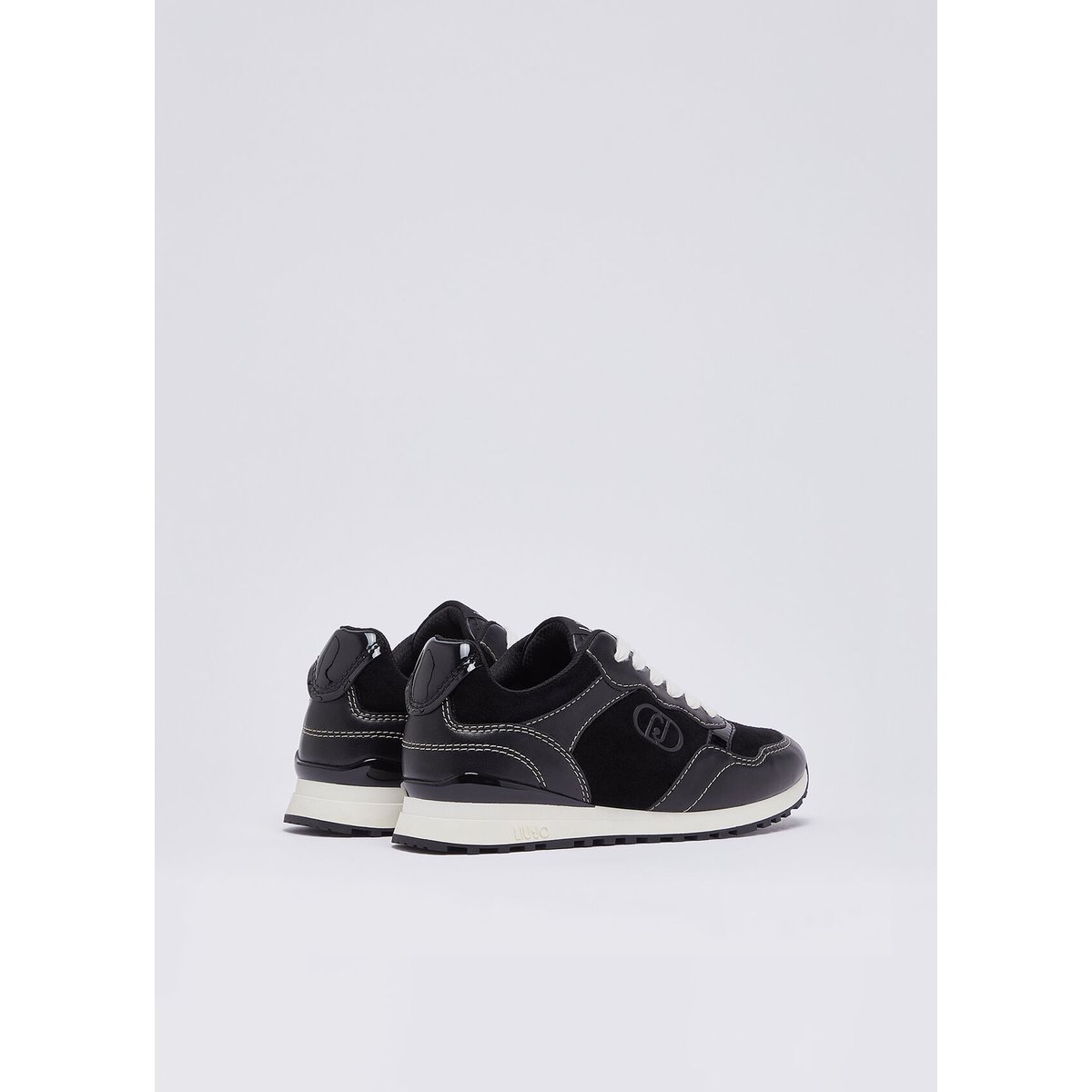 Baskets en cuir et suède noir, LIU JO