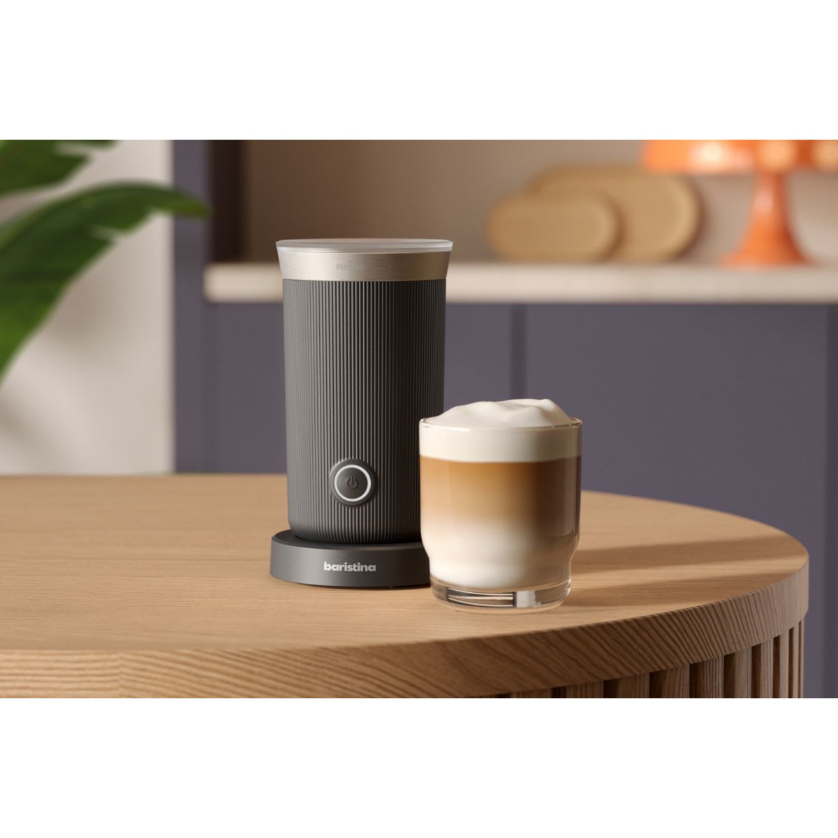 Mousseur à lait noir pour baristina couleur unique, PHILIPS