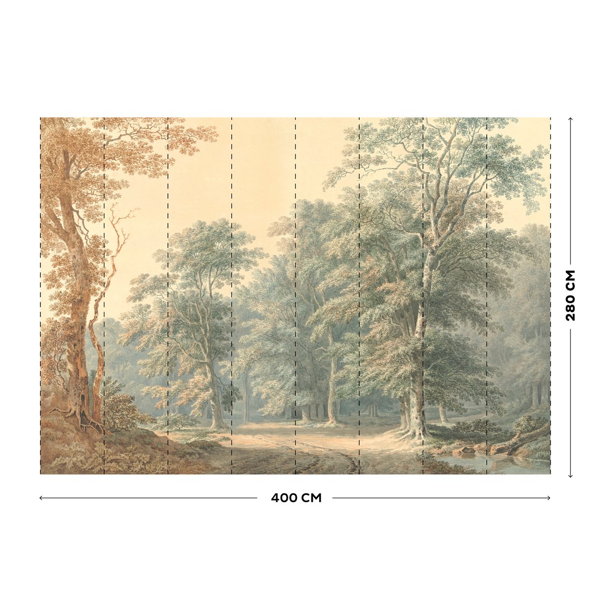 Papier peint panoramique XXL Vallée bucolique vert, ART FOR THE HOME