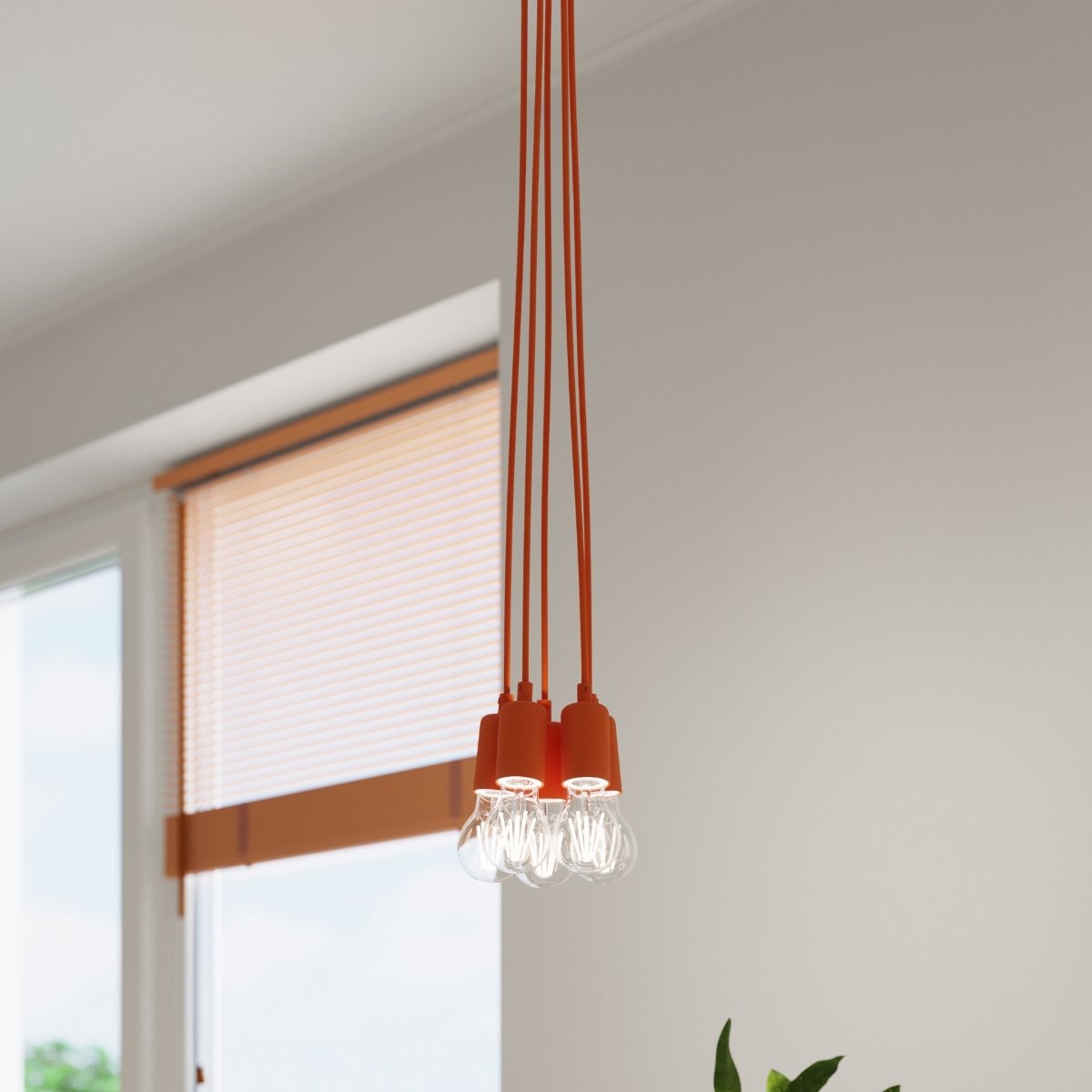 Suspension PVC Orange E27 3 Diego orange, EDEN