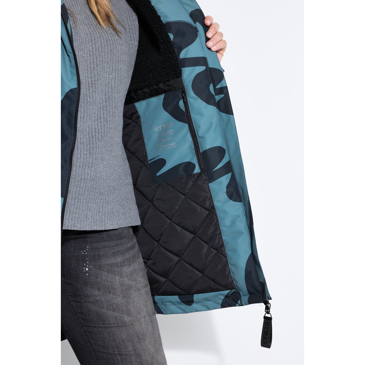 Manteau technique HYPRAR imperméable gris turquoise, ULLA POPKEN
