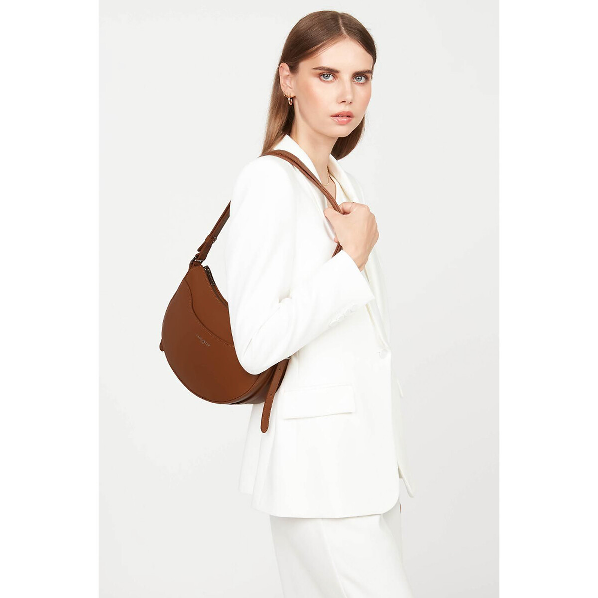 Sac à bandoulière demi lune SUAVE ACE camel, LANCASTER