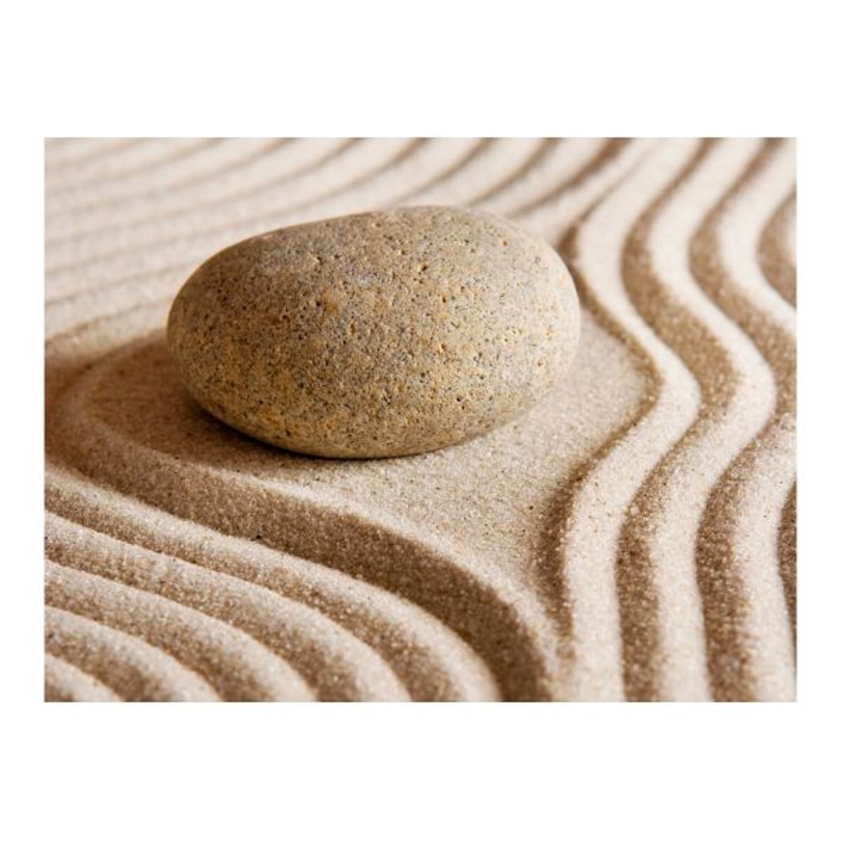 Papier peint intissé panoramique Orient Sable et galet zen multicouleur, EDEN