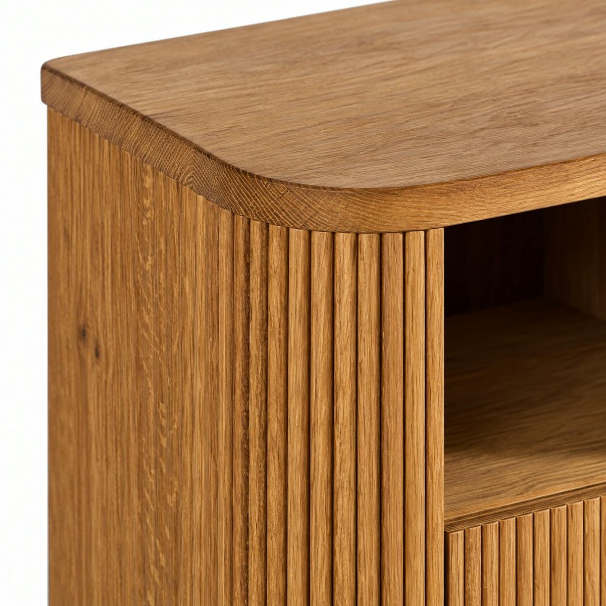 Table de nuit en bois - motif baguette, 1 tiroir IENA bois naturel, PIER IMPORT