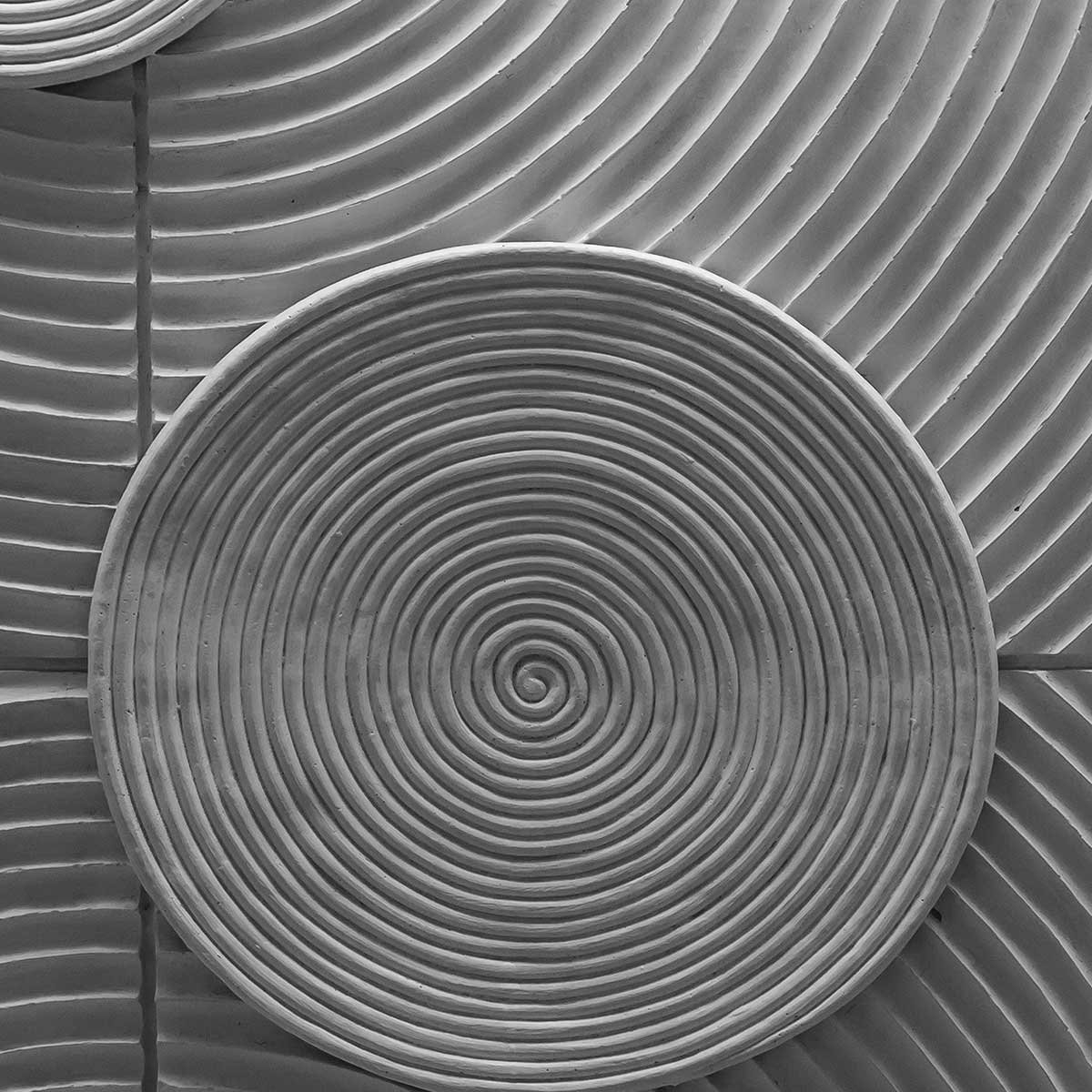 Tableau relief cercles gris toile imprimée, HEXOA