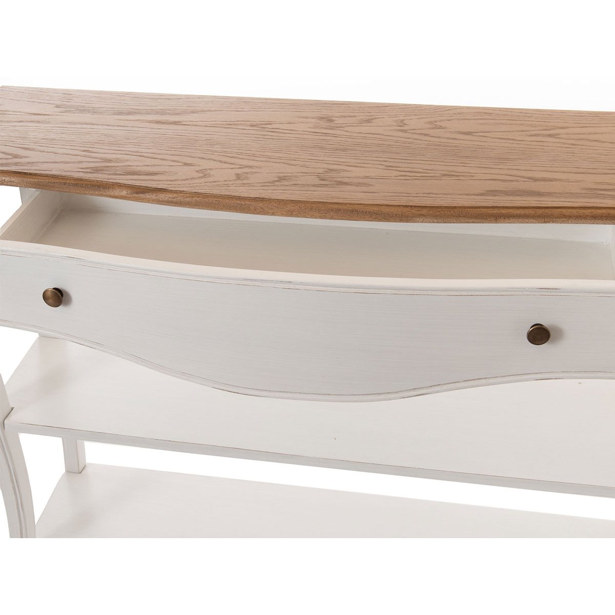 Console Loberon 1 Tiroir + Étagères blanc, AMADEUS