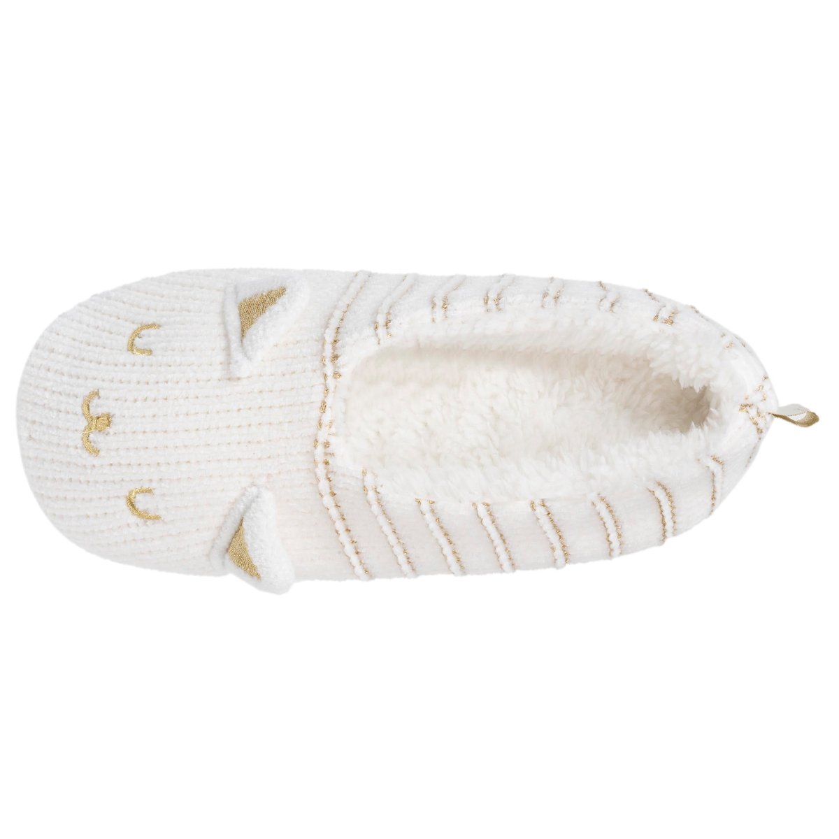 Chaussettes d'intérieur maille chenille - fourrées, antidérapantes blanc, ISOTONER