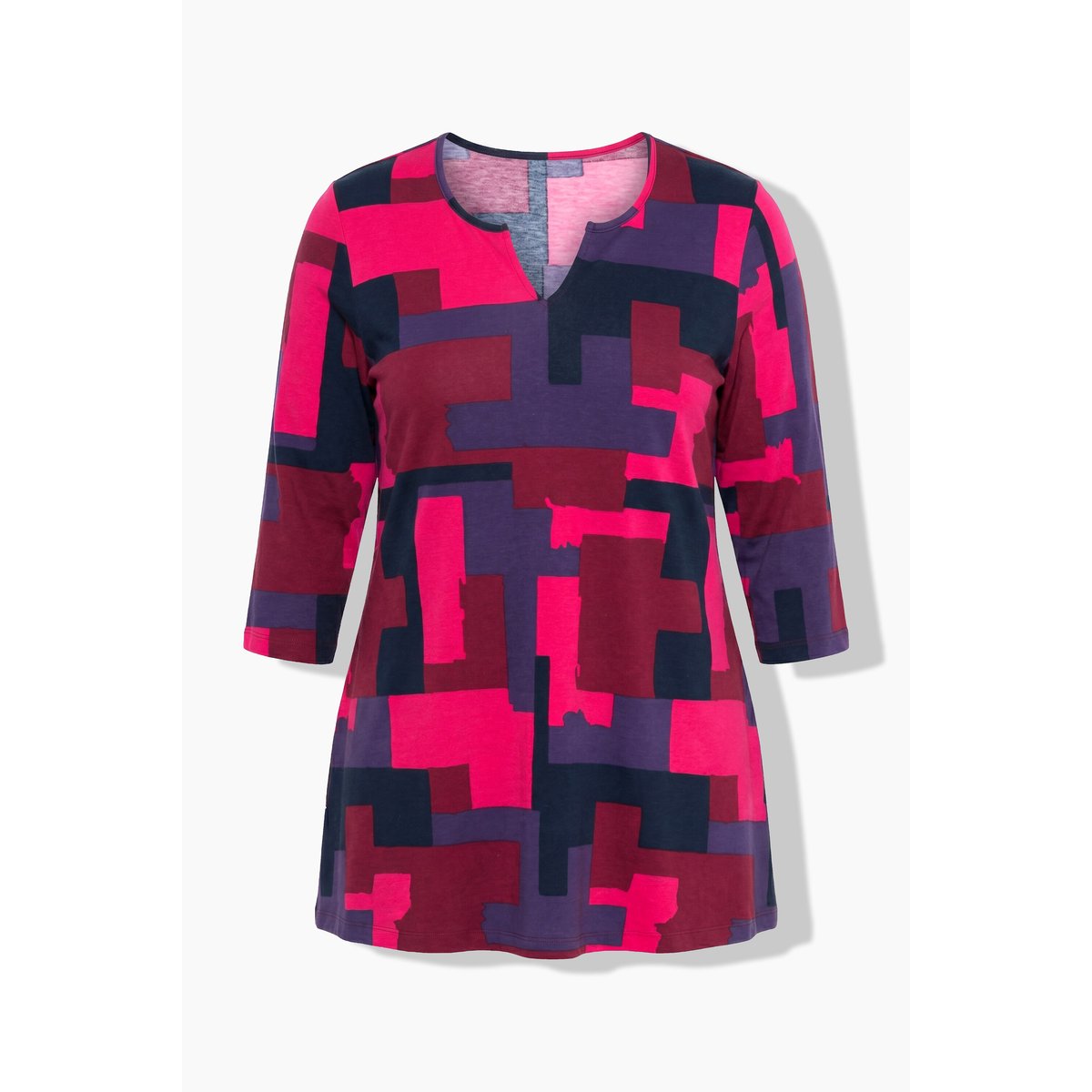 T-shirt long rouge vin foncé, ULLA POPKEN