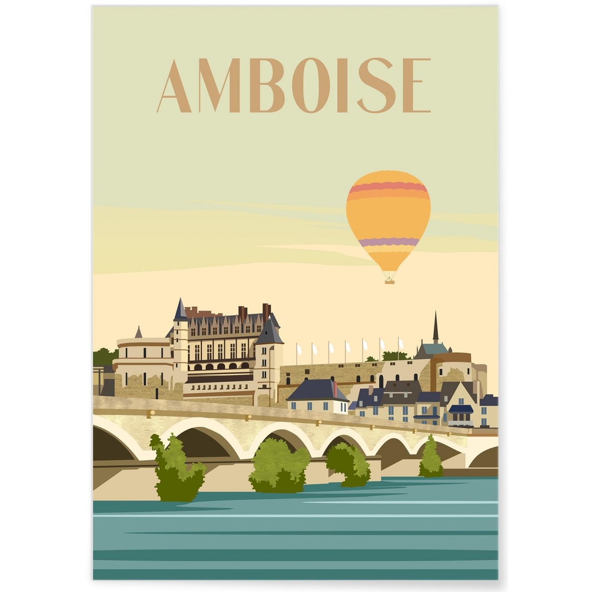 Affiche ville Amboise blanc, L'AFFICHERIE