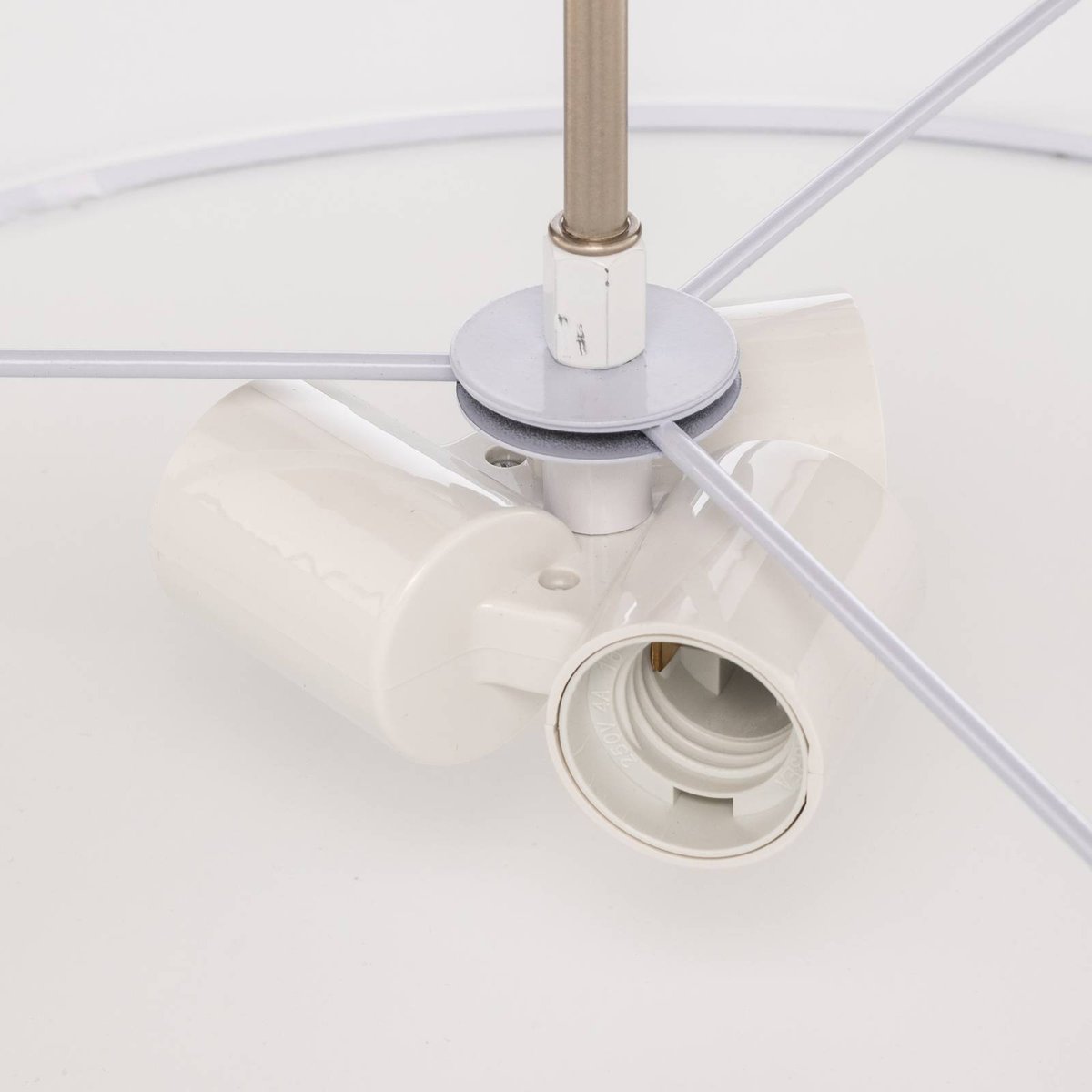 Suspension en textile moderne, Sebatin blanc, nickel mat, LINDBY