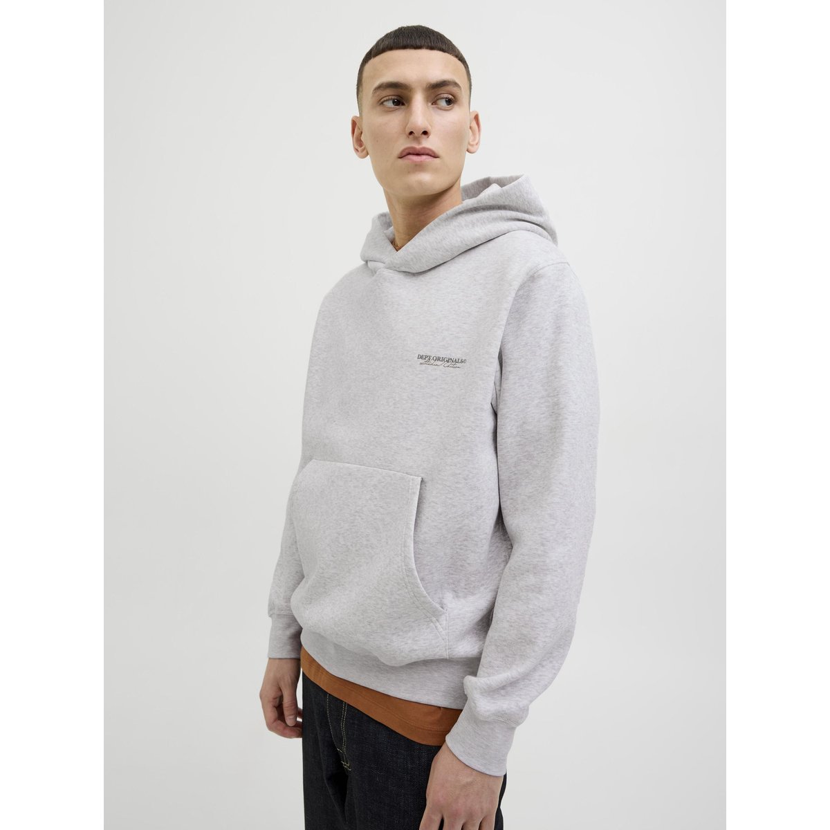 Sweat À Capuche white melange, JACK & JONES