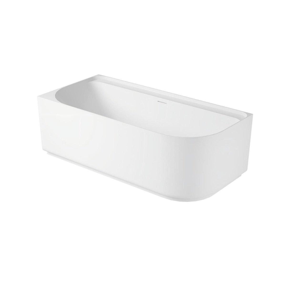 Baignoire acrylique semi-îlot blanche 170cm - Angle gauche EQUINOXE couleur unique, MOB IN