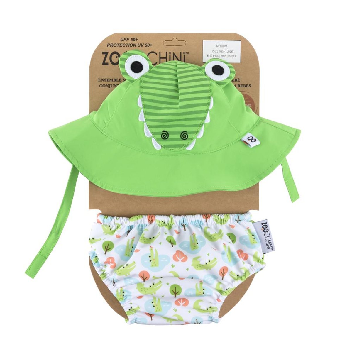 Maillot et Chapeau Crocodile (12-24M) vert, ZOOCCHINI