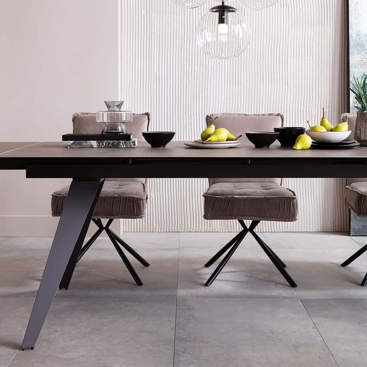 Chaise en velours, CHELSEA gris, KARE DESIGN