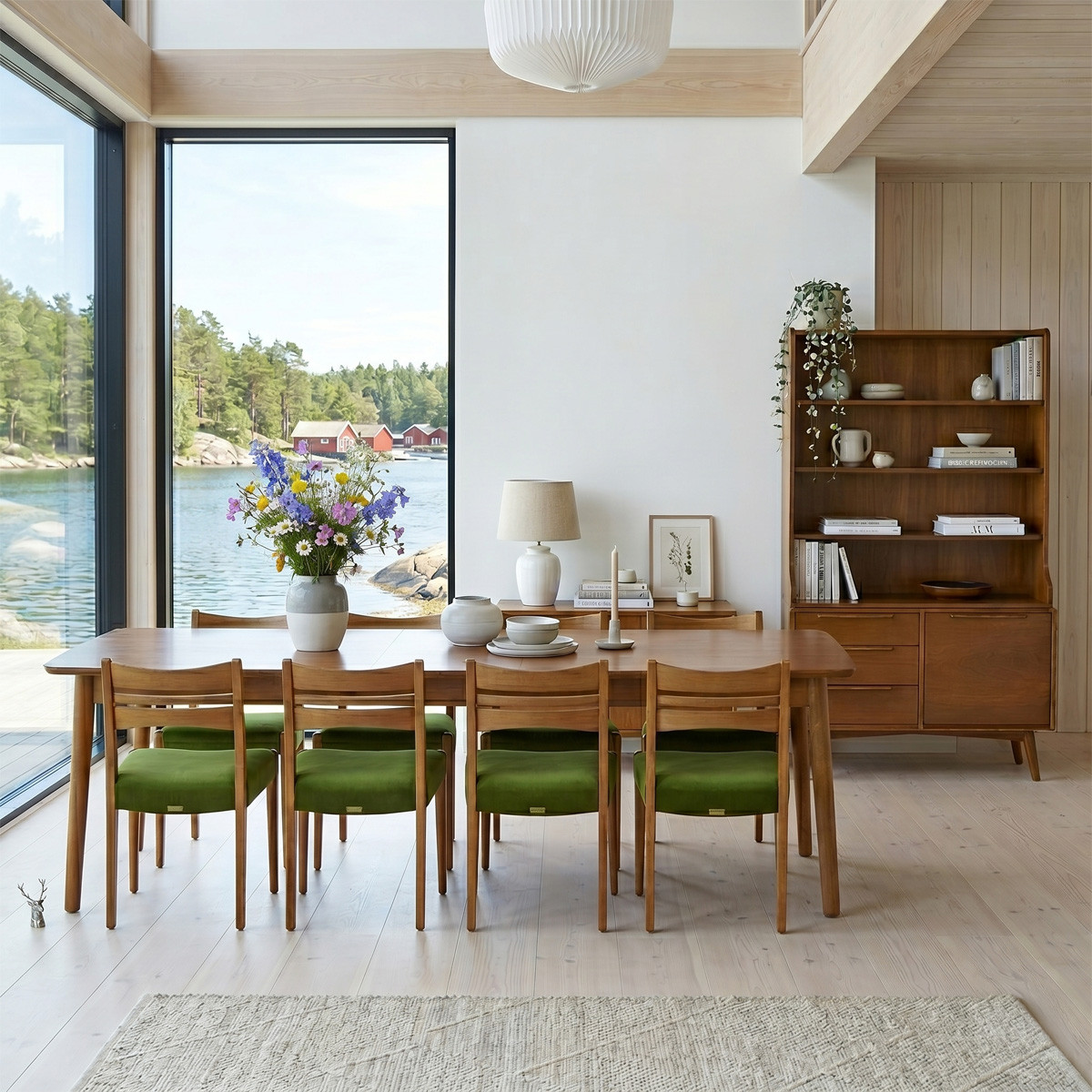 Table à manger rectangulaire style scandinave, 8/10 convives BEN marron, ROBIN DES BOIS