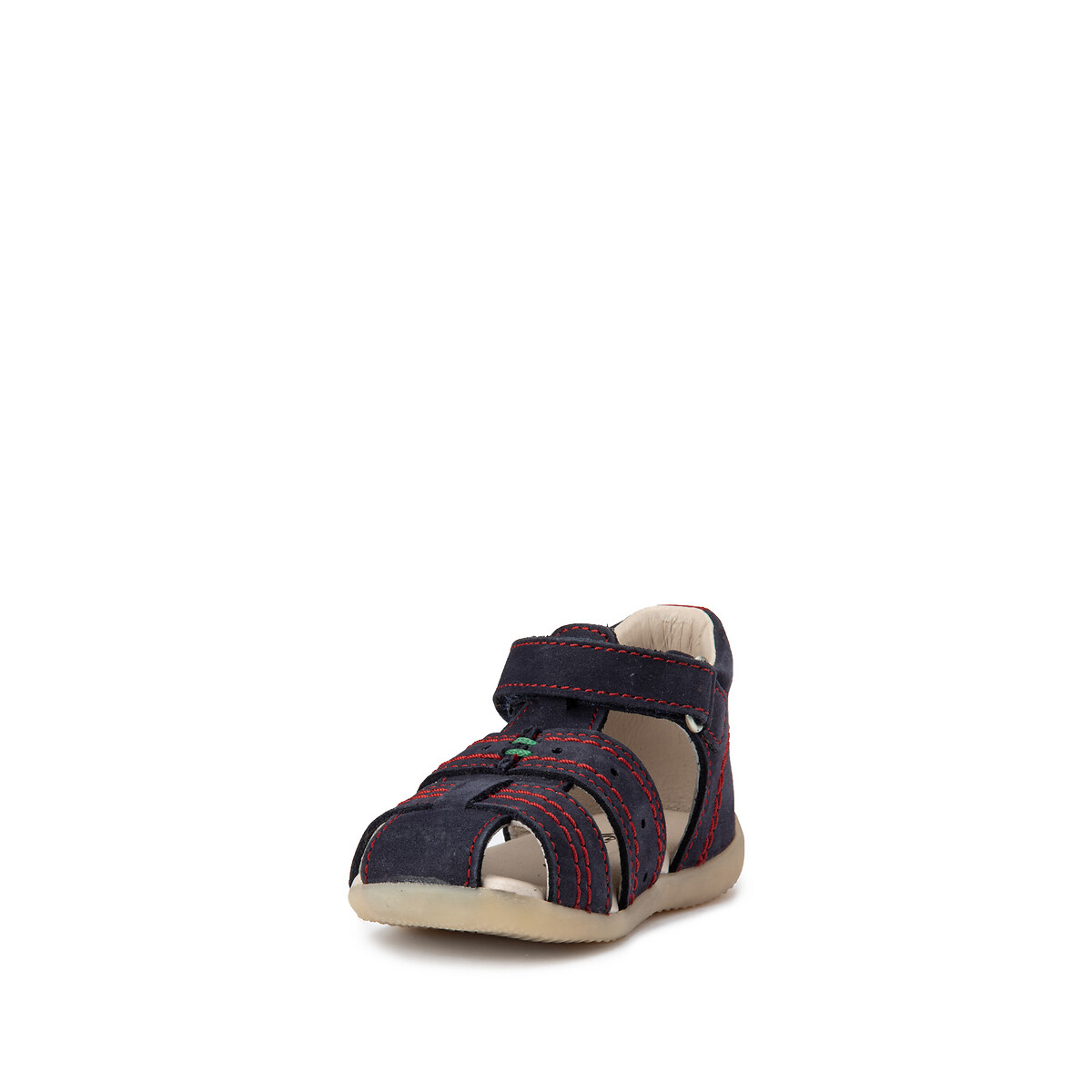 Sandales cuir Bigbazar-2 marine/rouge, KICKERS
