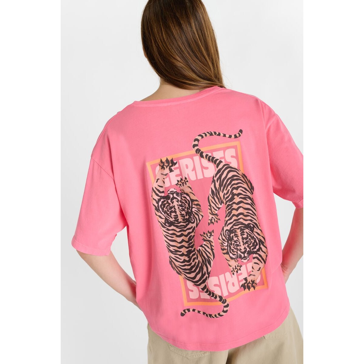 Tee-Shirt TIGRES pink fluo, LE TEMPS DES CERISES