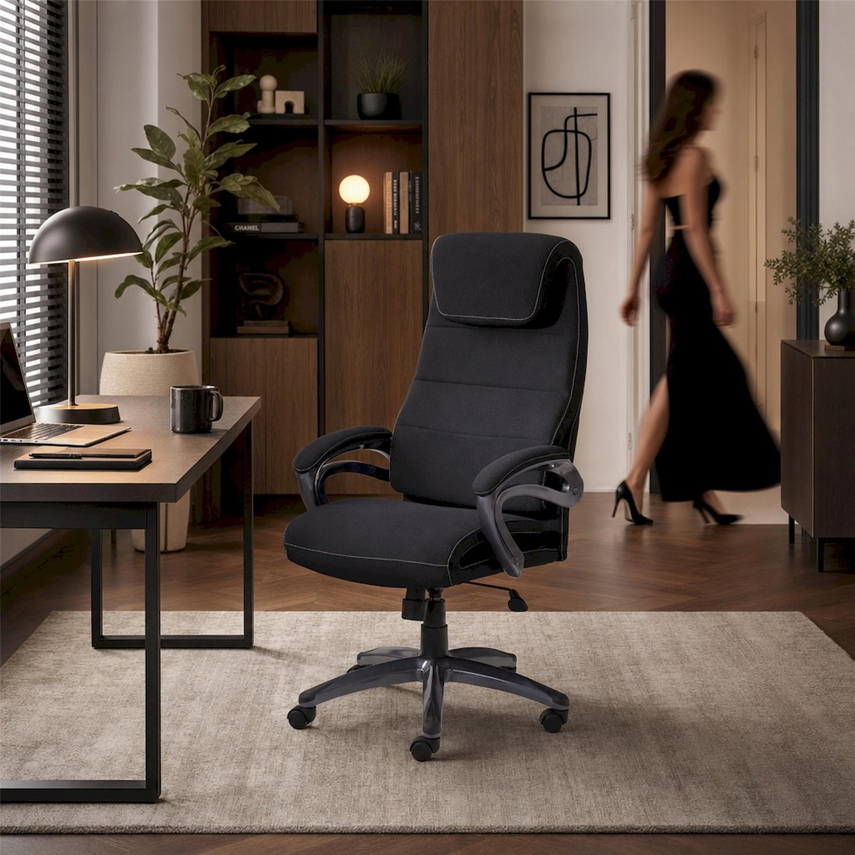 Fauteuil de bureau collection LEMOS noir, RECOLLECTION