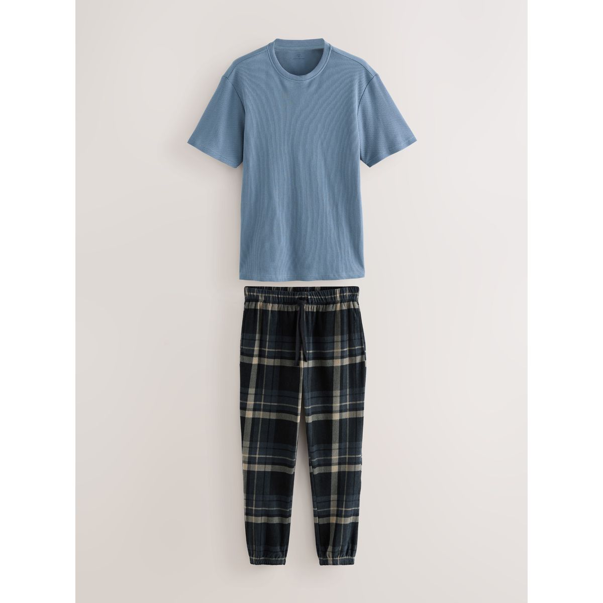 Pyjama texturé à chevilles serrées motionflex carreaux noirs, NEXT