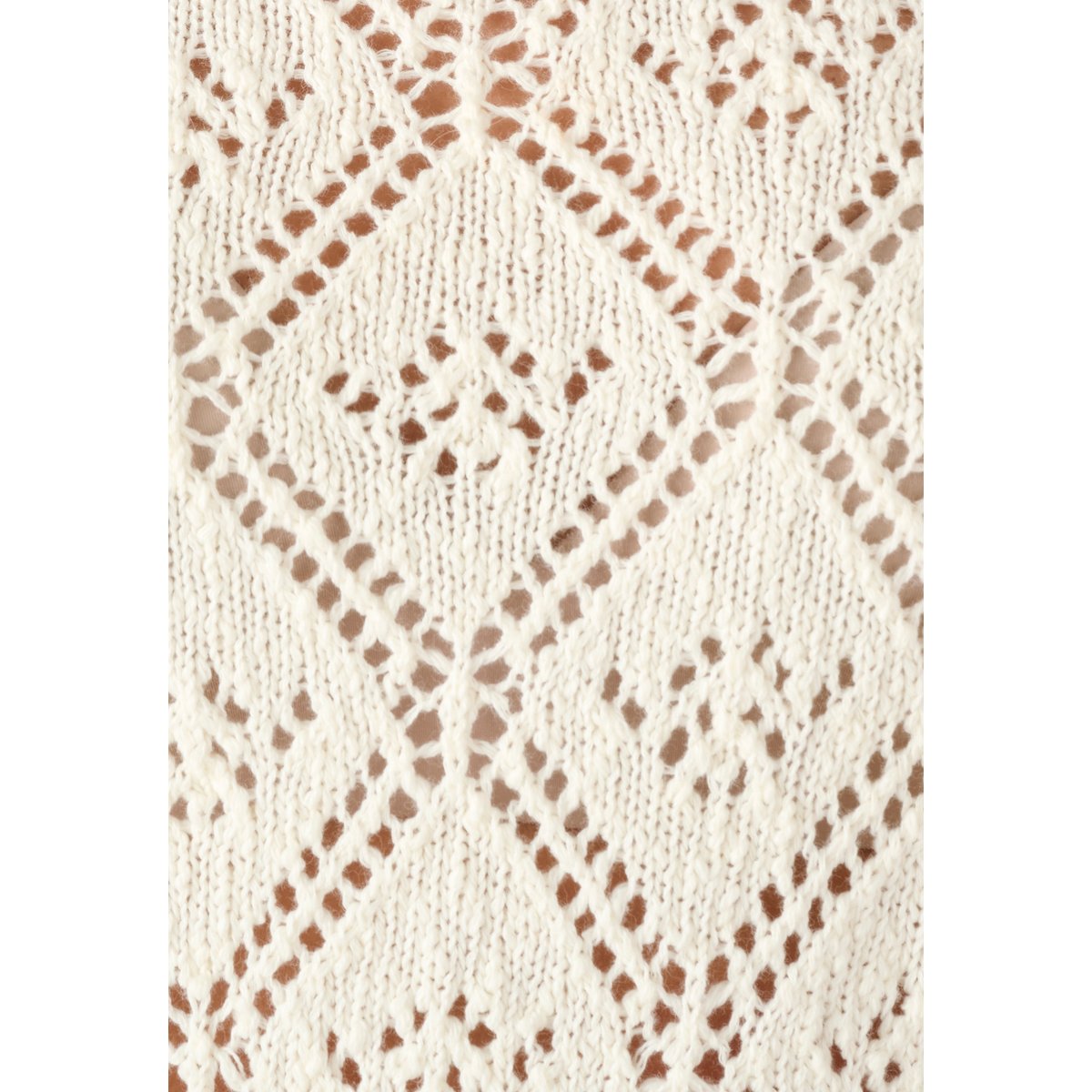 Pull ajouré fil ruban blanc cassé, DAMART