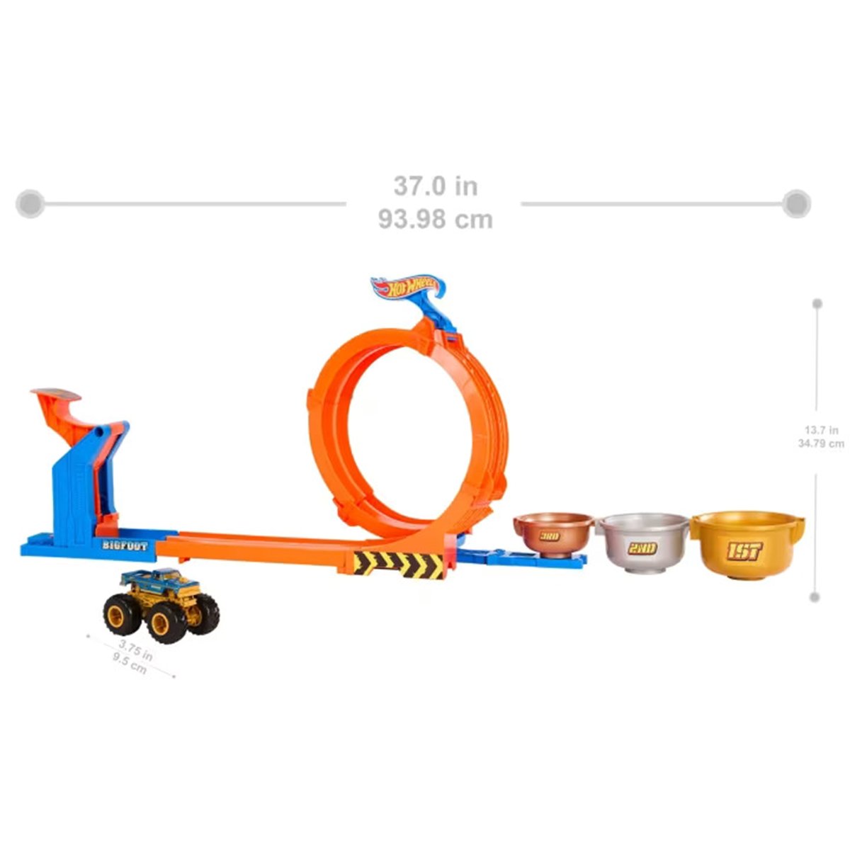 Hot Wheels-Défi du trophée tournez-et-renversez-coffret avec camion multicolore, MATTEL
