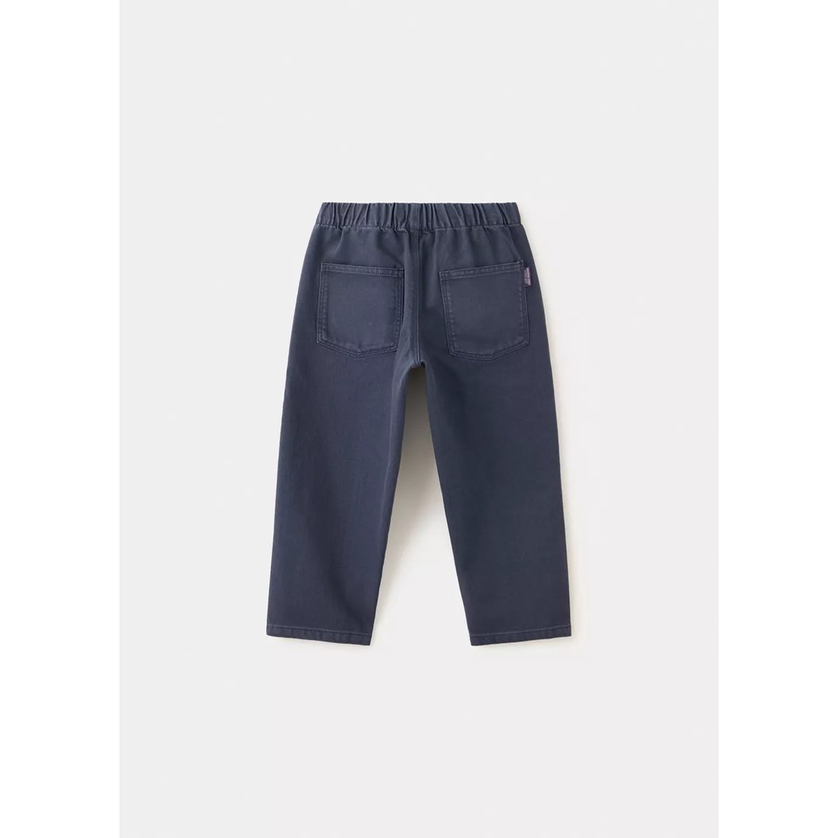 Pantalon en coton élastique bleu marine, MANGO BABY