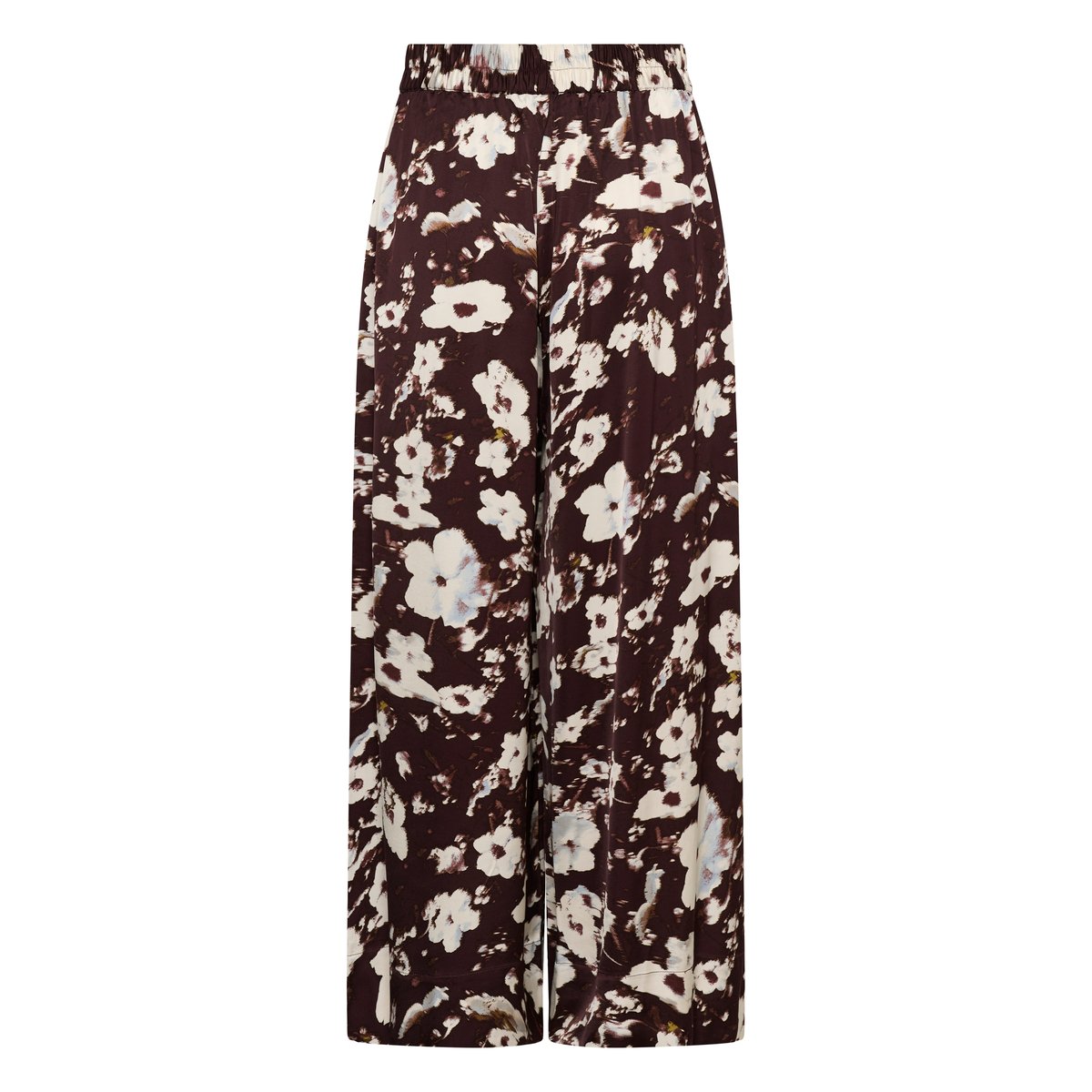 Pantalon Casual marron brown flower print, SOAKED IN LUXURY