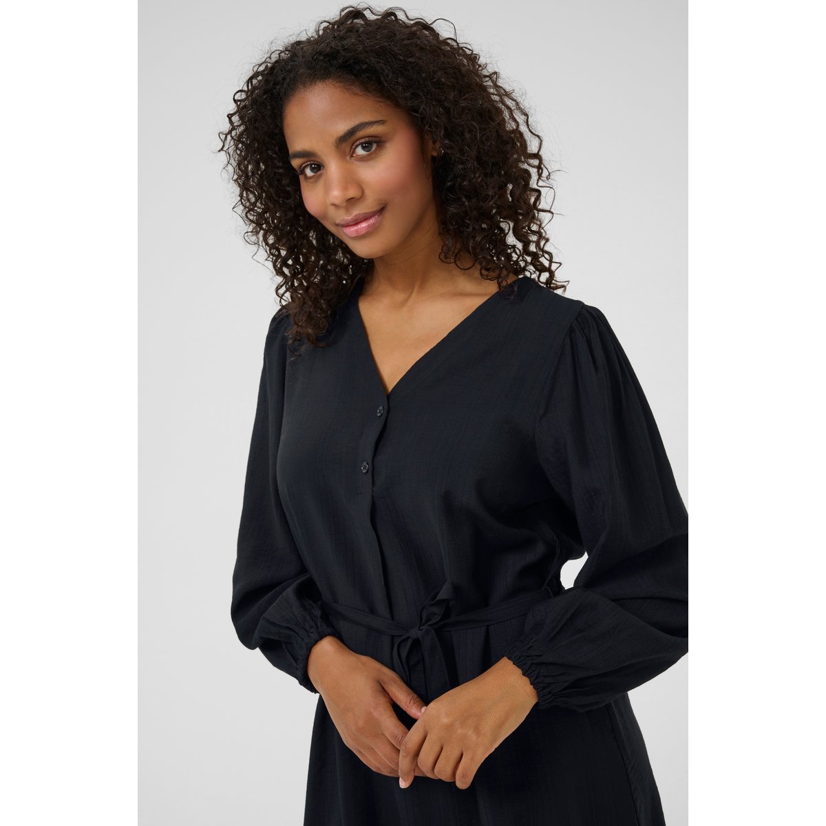 Blouse with long sleeve noir black, KAFFE
