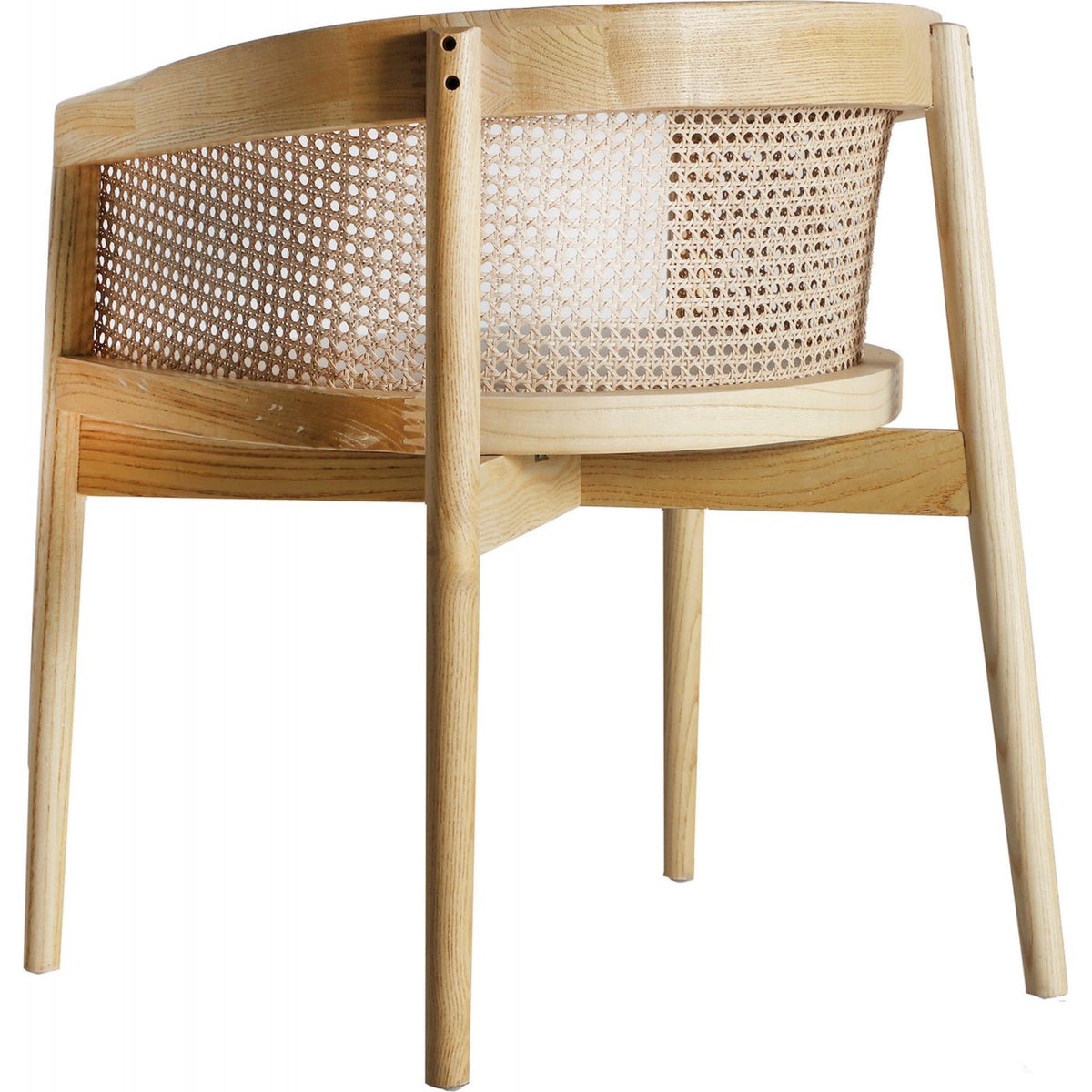 Lot de 2 fauteuils en bois et rotin, Vikan teinte naturelle bois clair et beige, RECOLLECTION