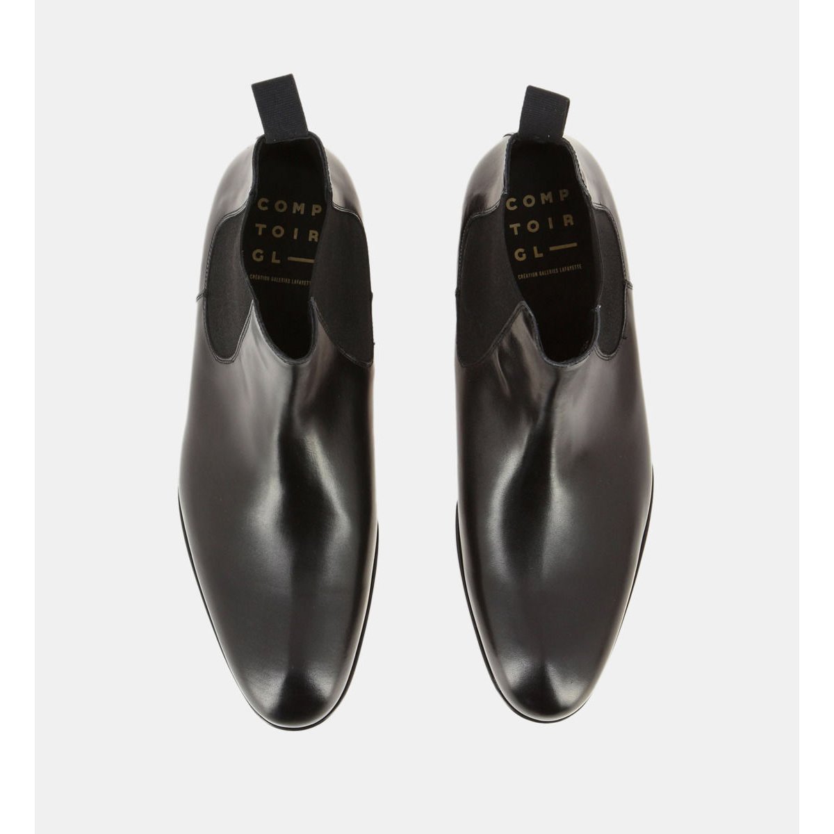 Bottines auteuil tige cuir pleine fleur noir, COMPTOIR GL