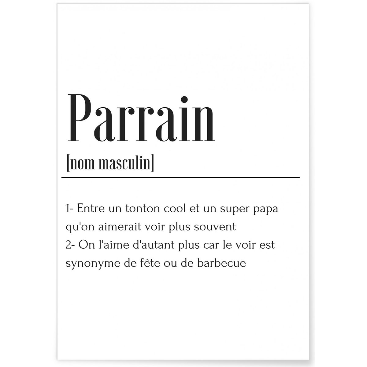 Affiche Définition Parrain blanc, L'AFFICHERIE