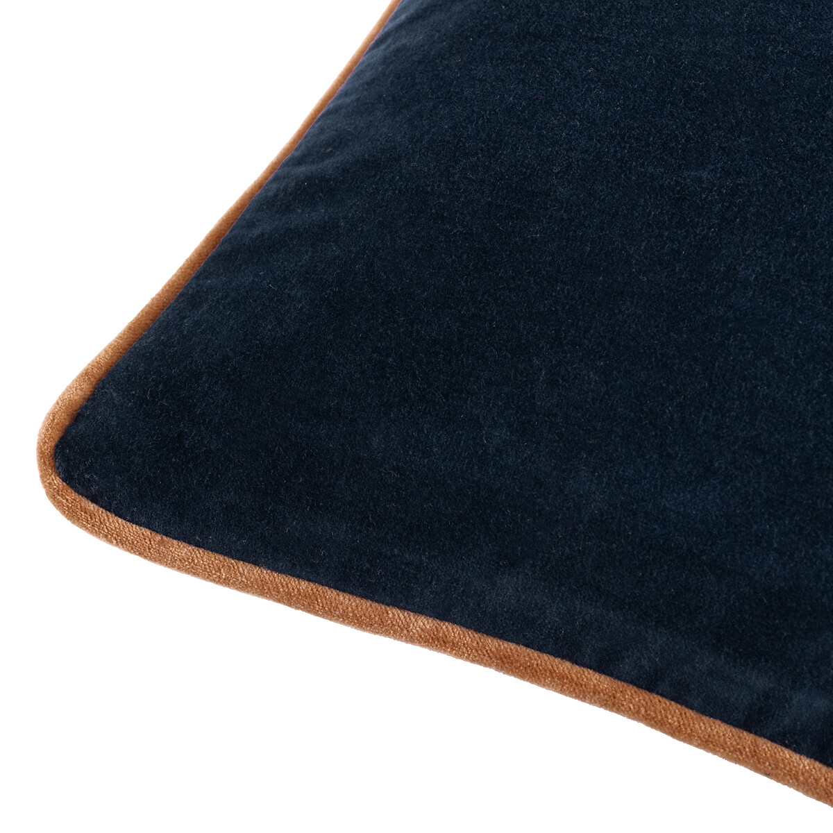 MADE.COM Bailey Brushed Cotton Velvet Feather Filled Cushion navy, MADE