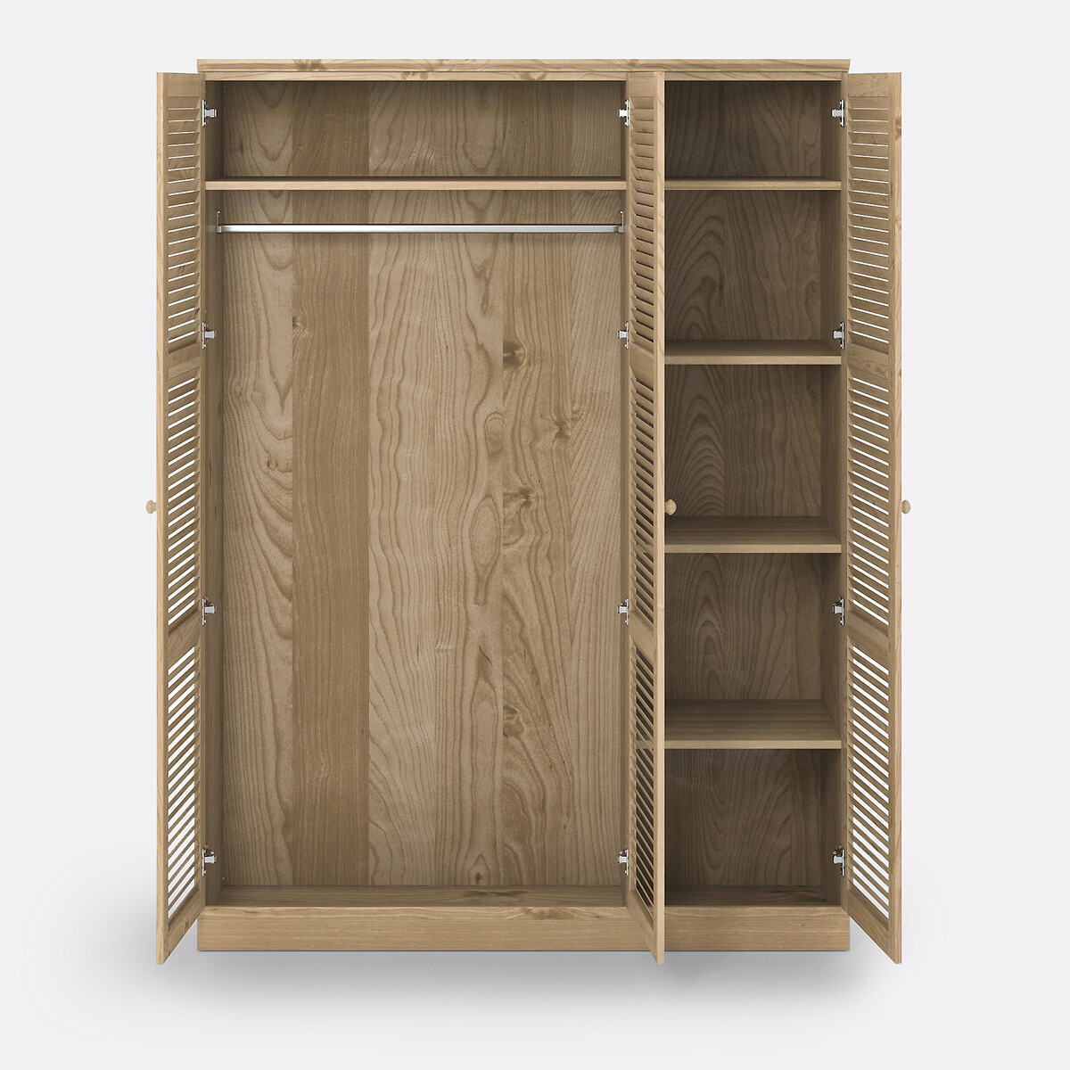 Mayor 3-Door Wardrobe untreated light wood, SO'HOME
