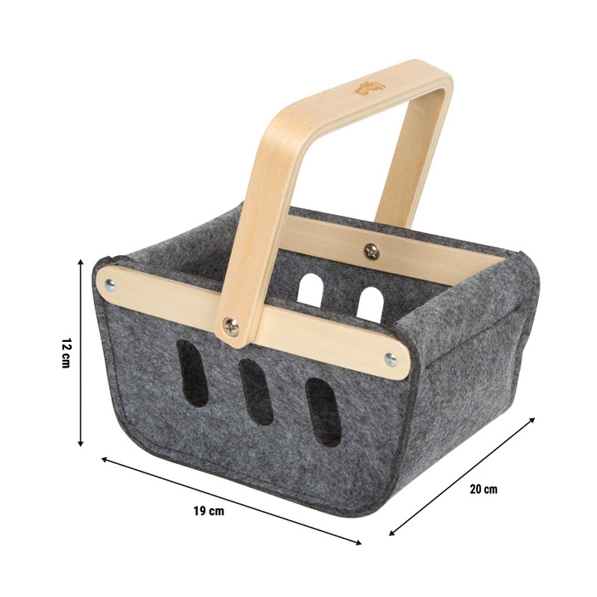 Panier de courses avec des aliments gris, SMALL FOOT COMPANY