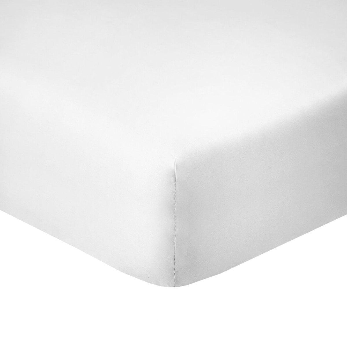 Drap housse en coton bonnet 35 cm uni, ESSENTIEL blanc, C DESIGN HOME TEXTILE