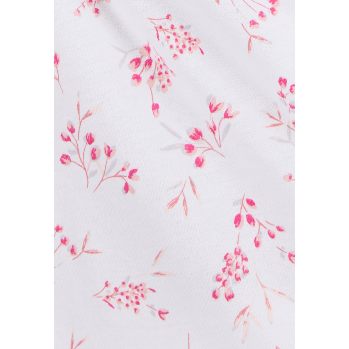 Pyjama en maille jersey pur coton rose fleuri, DAMART