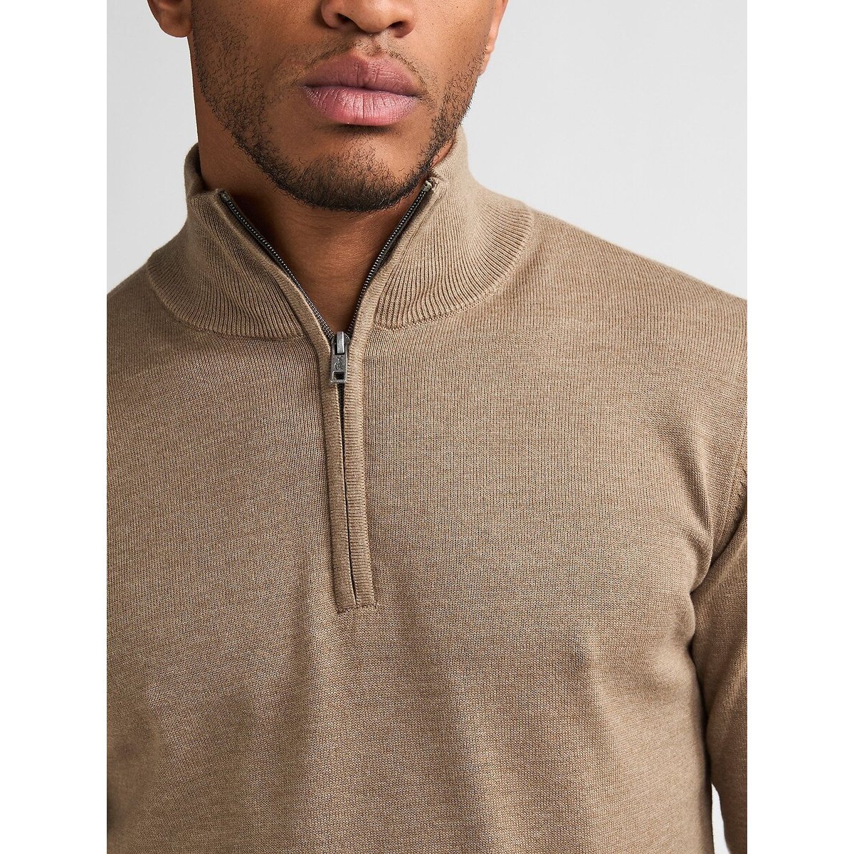 Pull col montant en fine maille camel, PETROL INDUSTRIES