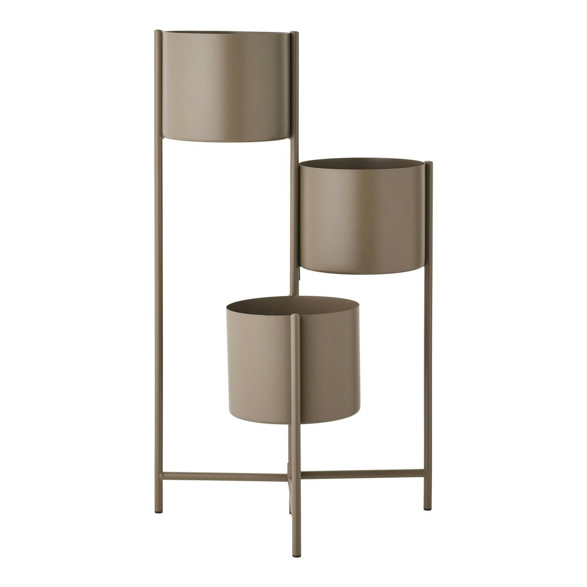 Cache-pot haut salon en métal marron, 3 contenants marron, PIER IMPORT