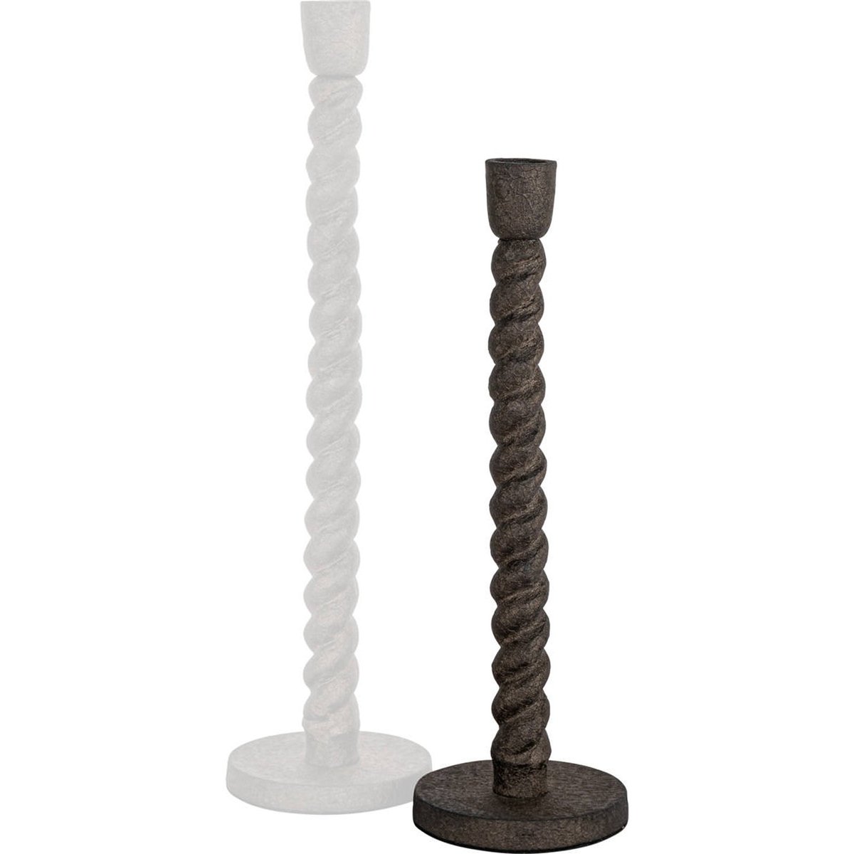 Bougeoir sculptural en aluminium vieilli laiton antique, RECOLLECTION