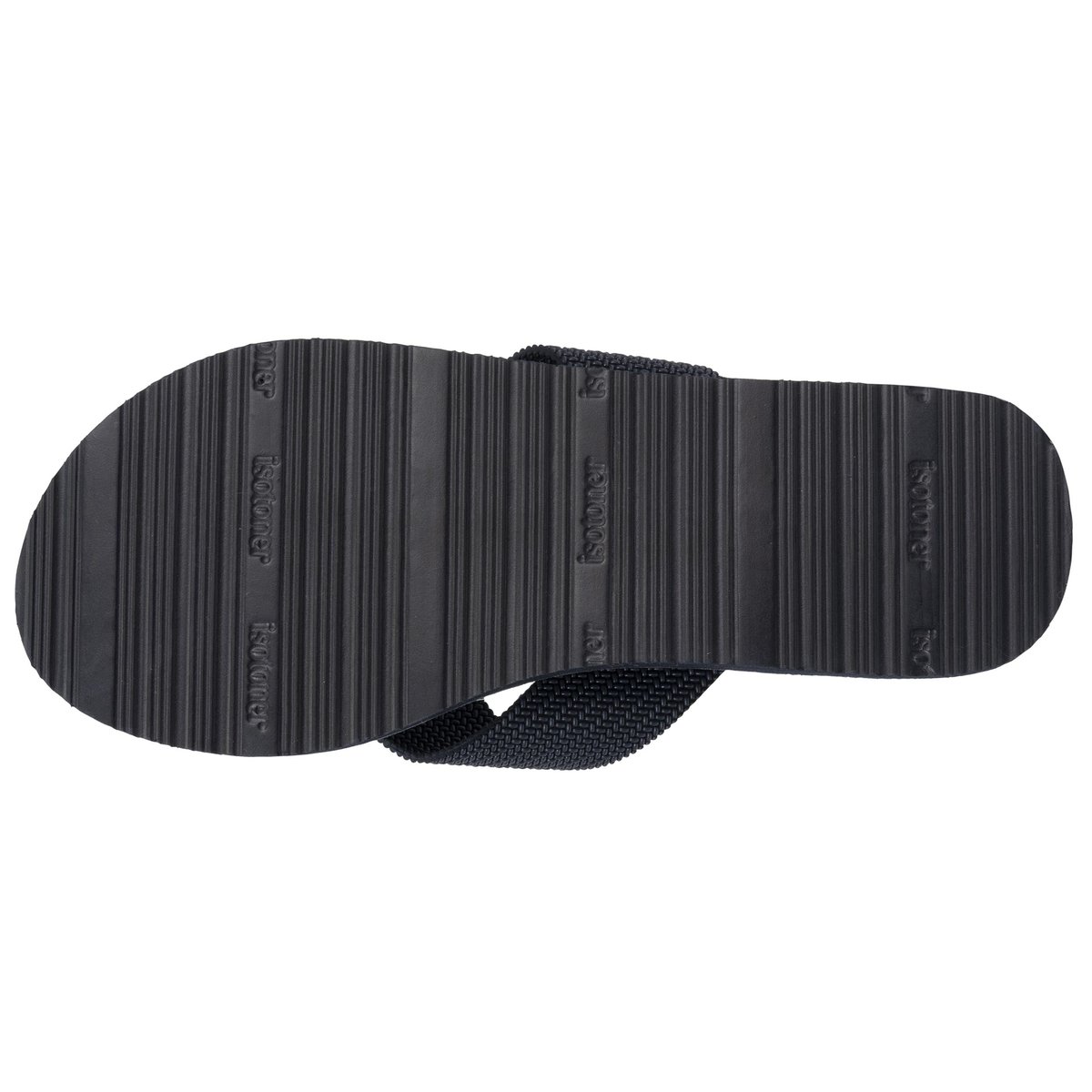 Tongs très confortables, tiges larges bleu marine, ISOTONER