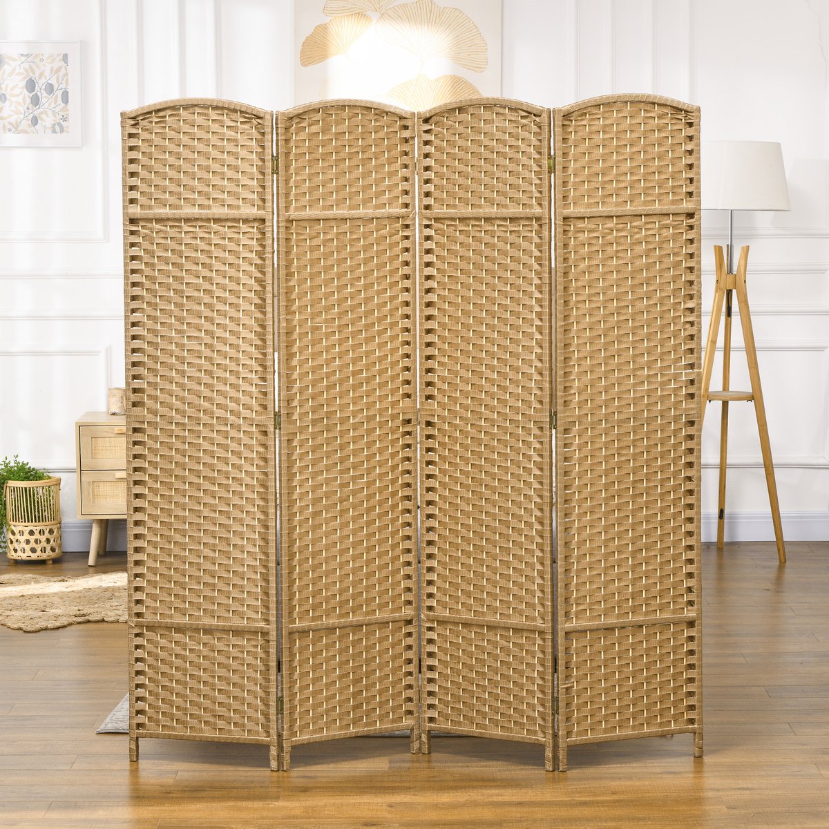 Cloison de séparation Bois de pin Bois beige, HOMCOM
