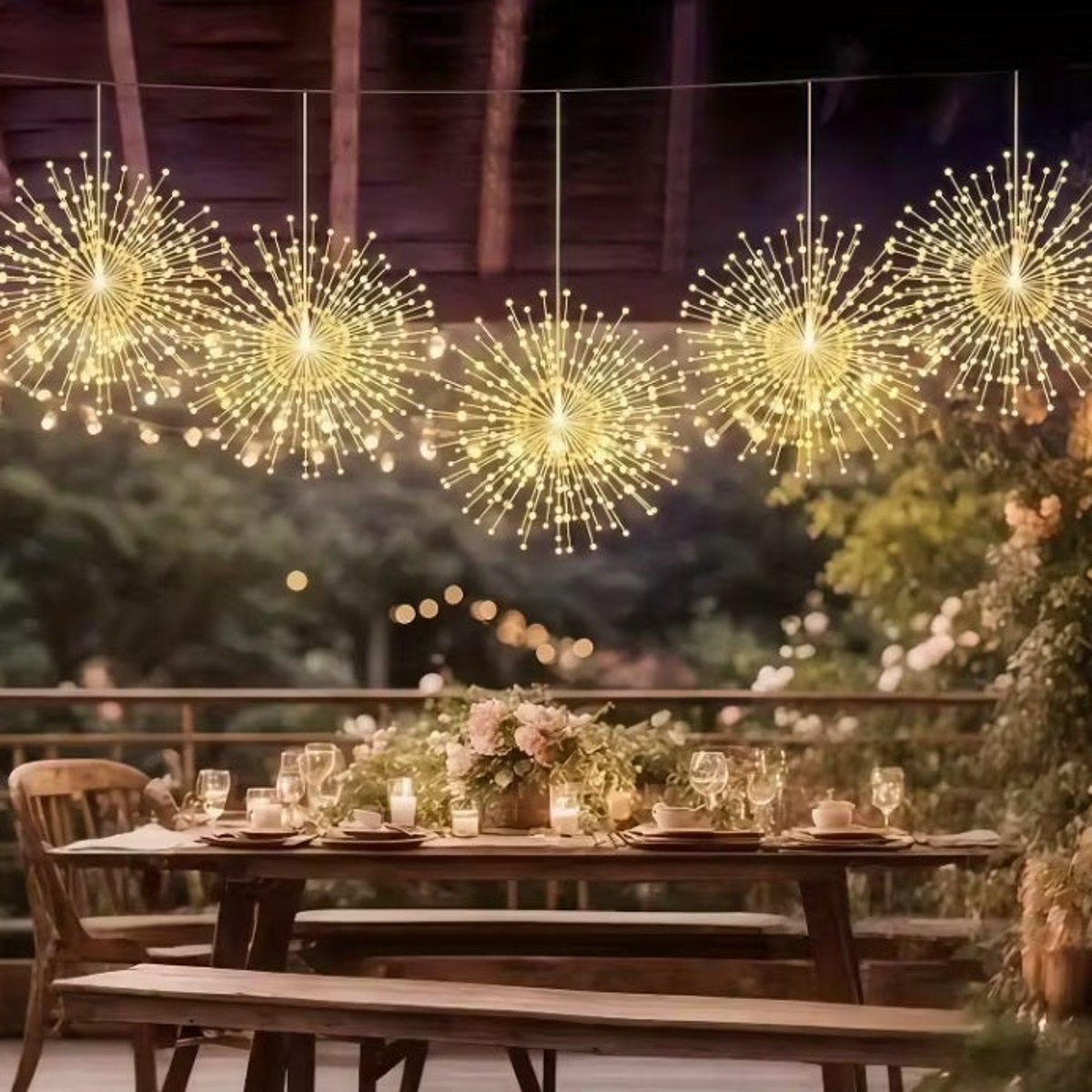 Guirlande solaire FIREWORKS STRING LIGHT 450 cuivre, LUMISKY